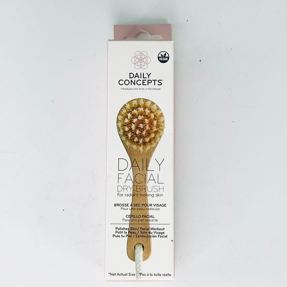 Daily Concepts Daily Facial Dry Brush Beechwood Exfoliate Polish NIB - Picture 1 of 8